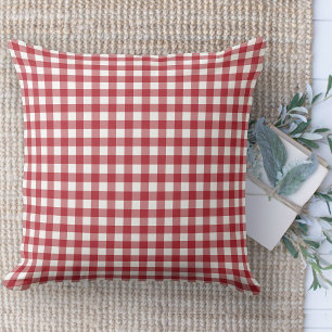 Modern Farmhouse Red & White Gingham Couch Cushion