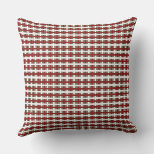 Modern Farmhouse Red White Sage Christmas Plaid Cushion
