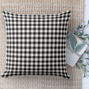 Modern Farmhouse Rug Black & White Gingham Area Cushion