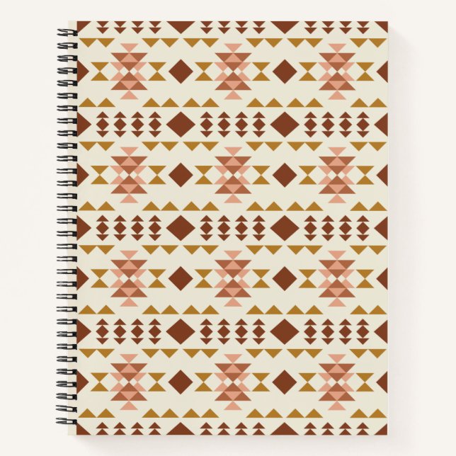 Modern Farmhouse Rustic Terracotta Geometric Art Notebook (Front)