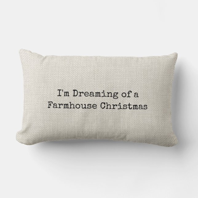 Modern Farmhouse Simple Typography Christmas Lumbar Cushion (Front)