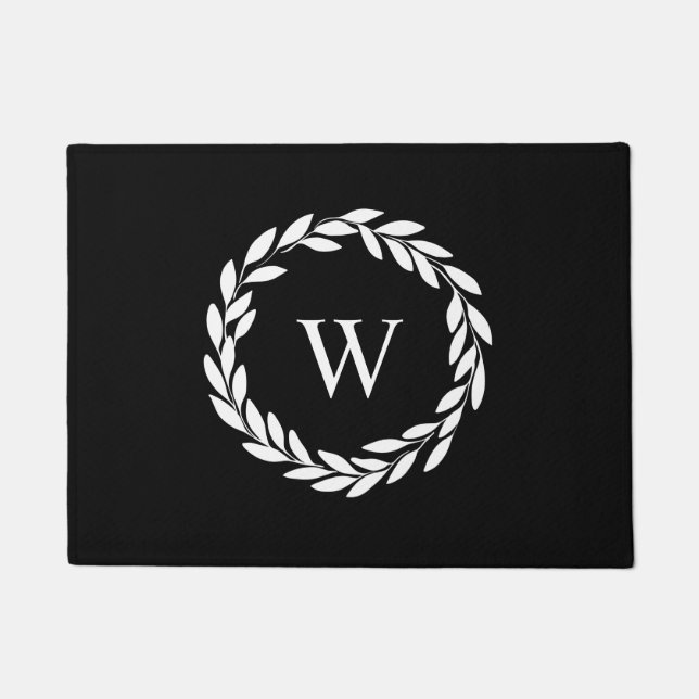 Modern Farmhouse Style Chic Monogrammed   Doormat (Front)