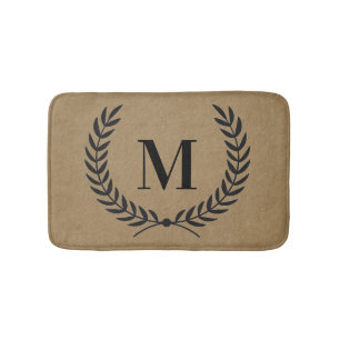 Modern Farmhouse Style Laurel with Monogram Bath Mat