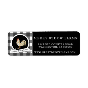 Modern Farmhouse Style Rustic Rooster Return  Address Label