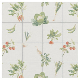 Modern Farmhouse Veggie harvest buffalo plaid ging Fabric