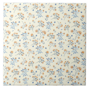 Modern Farmhouse Wildflower Ceramic Tile