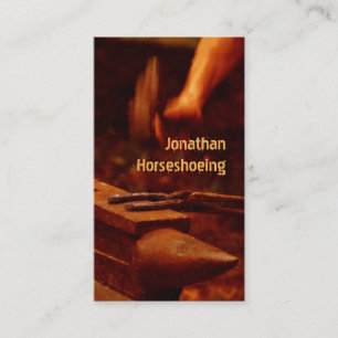 Modern farrier forge business card