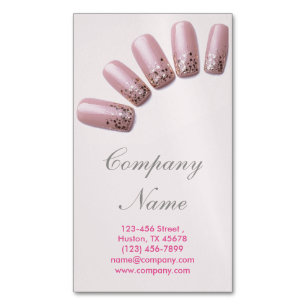 modern fashion girly beauty salon nail artist 	Magnetic business card