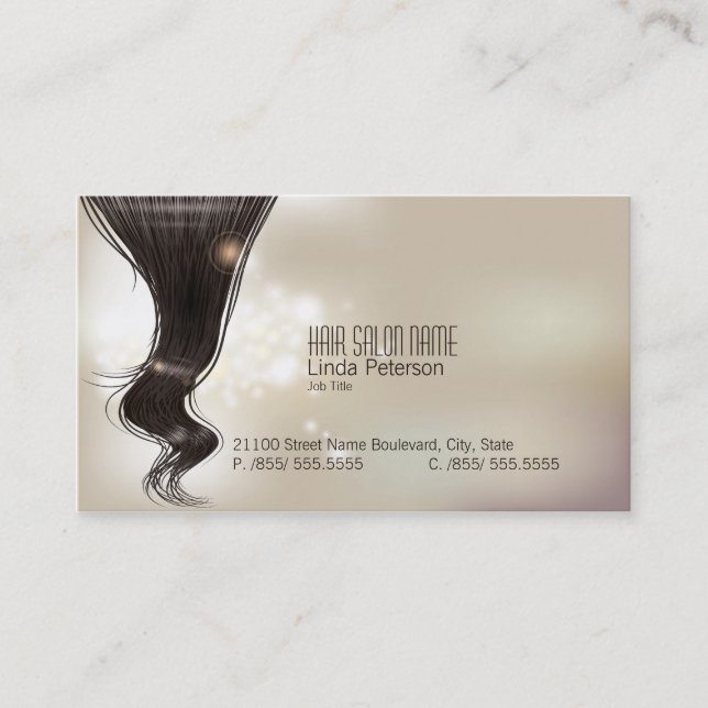 Modern Fashion  Hair Dresser Business Card (Front)