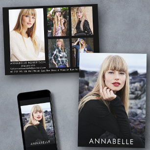 Modern Fashion Modelling 6 Photo Model Comp Card