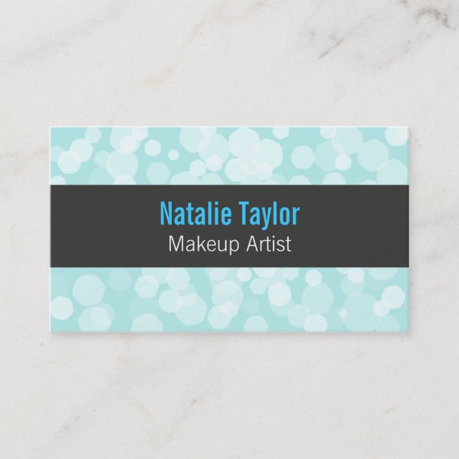 Modern, Fashion, Pastel Blue, Makeup Artist Business Card (Front)