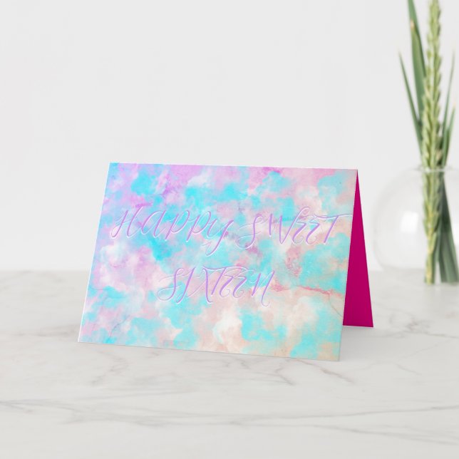 Modern Fashionable Happy Sweet Sixteen 16 Birthday Card (Front)