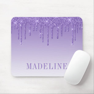 Modern Fashionable Trendy Purple Glitter Mouse Pad