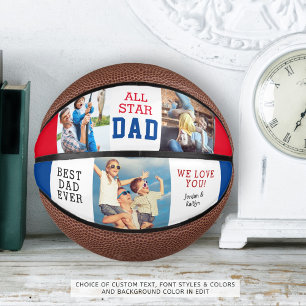Modern Father ALL STAR DAD 3 Photo Collage Mini Basketball
