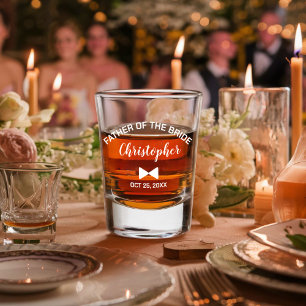Modern Father of the Bride Personalised Wedding Shot Glass