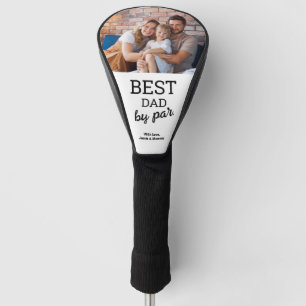 Modern Father's day Best Dad by Par Custom Photo Golf Head Cover