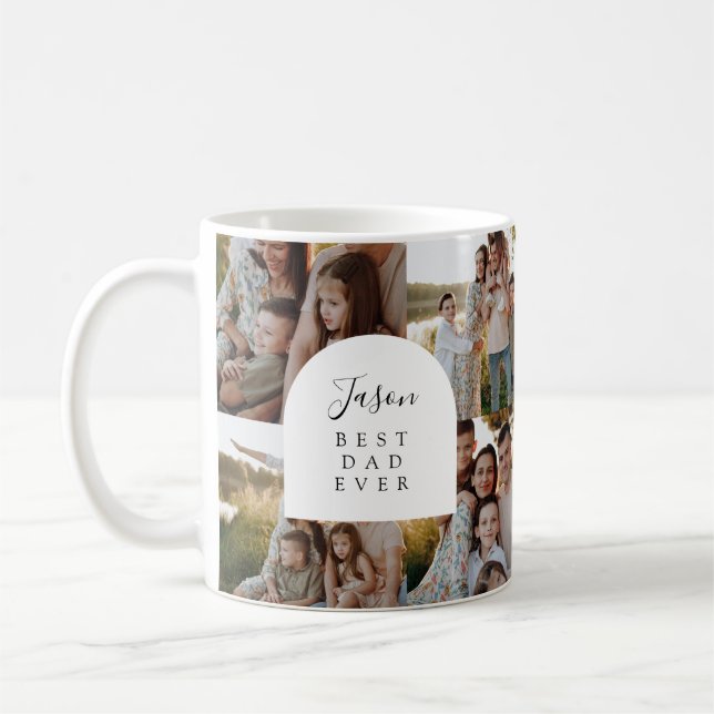 Modern Father's Day Best Dad Ever Photo Mug (Left)
