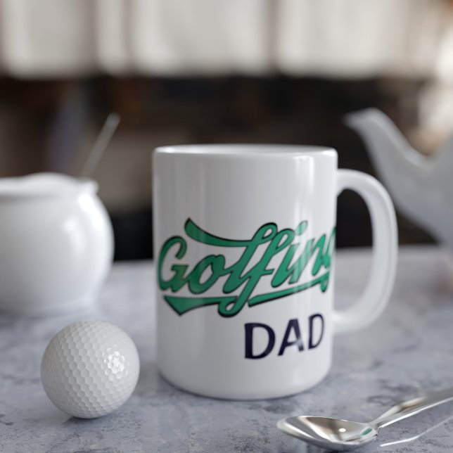 Modern Father's Day Coffee Mug for Golfing Dad (Perfect Father's Day gift for your Golfing Dad.)