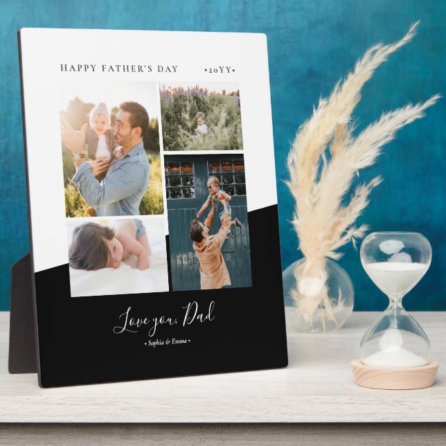 Modern Father's day gift Photo Collage Plaque (Side)