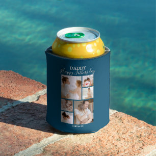 Modern   Fathers Day Photo Collage Can Cooler