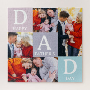 Modern Father's Day Photo Collage Jigsaw Puzzle