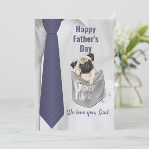 Modern father's day pocket necktie for dog lovers holiday card