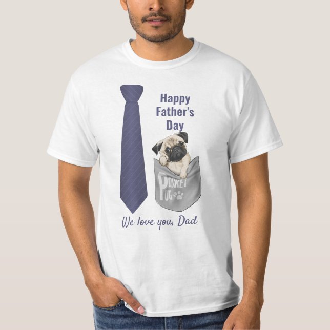 Modern father's day pocket necktie for dog lovers T-Shirt (Front)
