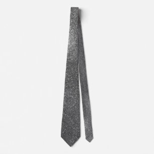 Modern Father's Day Wedding Silver Glitter Sparkly Tie