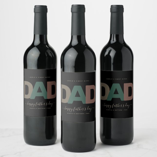 Modern Father's Day Wine Label (Bottles)