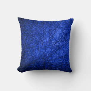  Modern Faux Blue Leather Texture Cushion