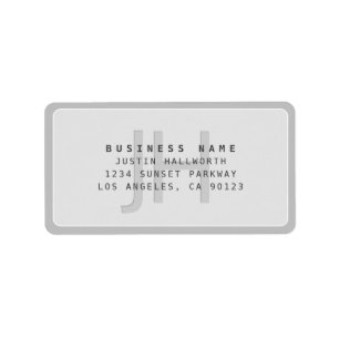 Modern Faux Embossed Monogrammed Business Address Label