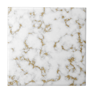 Modern faux gold and gray marble ceramic tile
