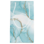 Modern Faux Gold & Blue Watercolor Marble Pattern