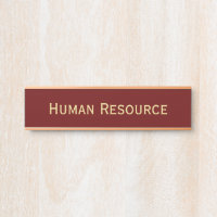 Modern Faux Gold Brown Office Room Department Name