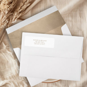 Modern Faux Gold Calligraphy Wedding Address Return Address Label