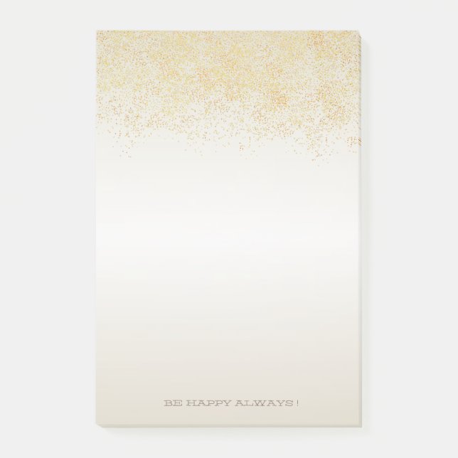 Modern Faux Gold Confetti   -Personalised Post-it Notes (Front)