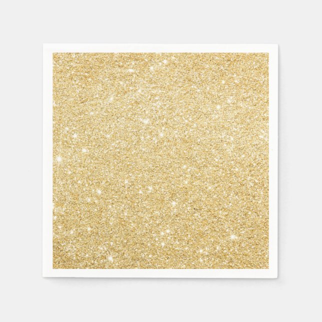 Modern Faux Gold Glitter Chic Paper Napkins (Front)