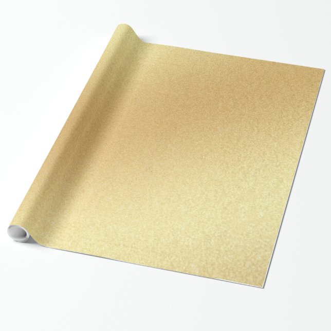 Modern Faux Gold Glitter Golden Elegant Glossy Wrapping Paper (Unrolled)