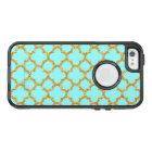 Modern Faux Gold Glitter Mosaic Quatrefoil Art