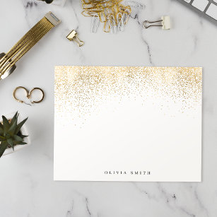 Modern faux gold glitter personalised Stationery Card