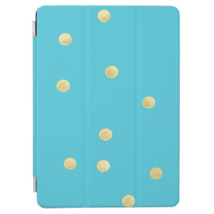 Modern,Faux Gold Glitter Polka Dots,Blue iPad Air Cover
