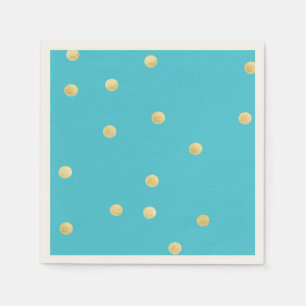 Modern,Faux Gold Glitter Polka Dots,Blue Napkin