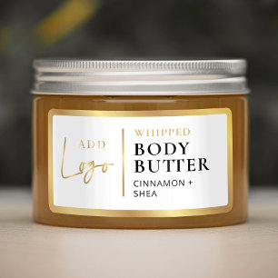 Modern Faux Gold Logo Body Butter Jar Waterproof