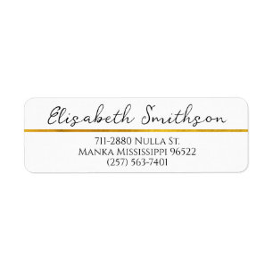      Modern Faux Gold Luxury Custom Return Address Label