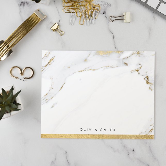 Modern faux gold marble personalised Stationery Thank You Card (Modern faux gold marble personalized Stationery Thank You Card)