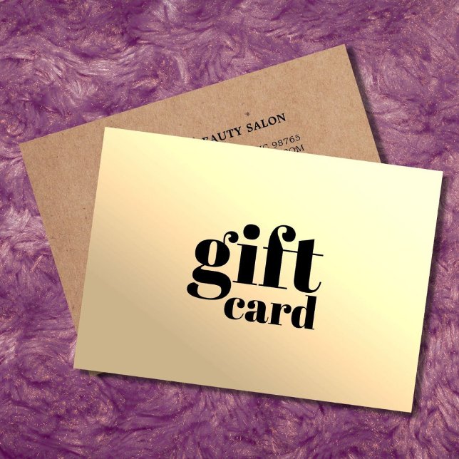Modern Faux Gold Printed Kraft Beauty Gift Card (Creator Uploaded)