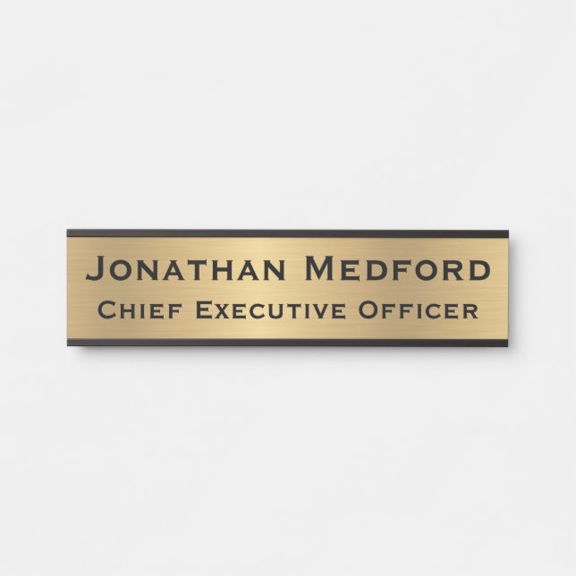 Modern Faux Gold Signs Door Sign Name Plate (Front)