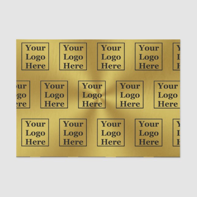 Modern Faux Gold Template Your Logo Here Tissue Paper (Front)
