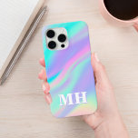 Modern Faux Iridescent Initial Monogram iPhone 15 Pro Max Case<br><div class="desc">Modern Faux Iridescent Initial Monogram iPhone Case. Create your own personalised iPhone Case with custom initial name.</div>