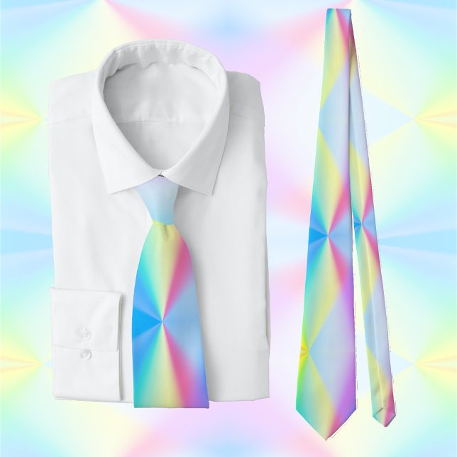 Modern faux iridescent pastel rainbow colors  tie (Creator Uploaded)